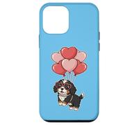 Custodia per iPhone 12 mini Cute Womens Girls Valentines Day Heart Bernedoodle Dog Lover
