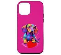 Custodia per iPhone 12 mini Dachshund Shirt - Colorful Dachshund Heart Graphic