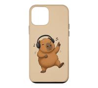 Custodia per iPhone 12 mini Dancing Capybara con cuffie Musica Design