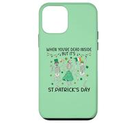 Custodia per iPhone 12 mini Dead Inside St Patricks Day Dancing Skeletons Lucky Clover