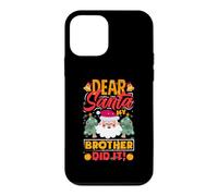 Custodia per iPhone 12 mini Dear Santa My Brother Did It Divertente Natale Ragazze Bambini Ragazzi