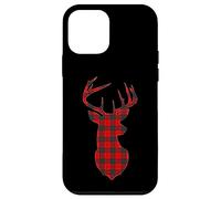 Custodia per iPhone 12 mini Deer Plaid Red Reindeer Buck Christmas Xmas