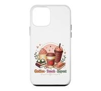 Custodia per iPhone 12 mini Design della routine quotidiana di Coffee Teach Repeat Teach