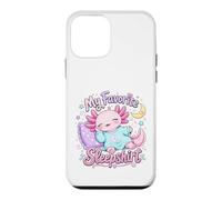 Custodia per iPhone 12 mini Design Kawaii Axolotl con luna addormentata e stelle