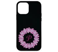 Custodia per iPhone 12 mini Design Pretty Circle ispirato al monogramma P con iniziale Lei