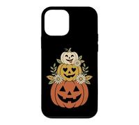 Custodia per iPhone 12 mini Design vintage a forma di zucca con margherite anni '70