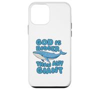 Custodia per iPhone 12 mini Dio è più grande di qualsiasi balena blu gigante simpatici bambini cristiani