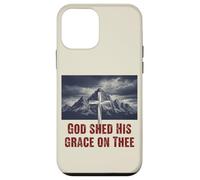 Custodia per iPhone 12 mini Dio ha versato la sua grazia sulle montagne della croce cristiana
