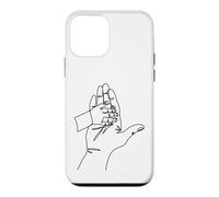 Custodia per iPhone 12 mini Disegno a una linea: mani che raccontano storie