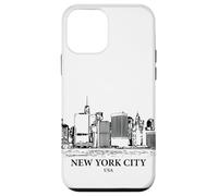 Custodia per iPhone 12 mini Disegno di paesaggio urbano di New York