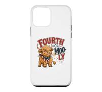 Custodia per iPhone 12 mini Divertente 4 luglio Highland Cow Patriotic Moo-ly