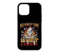 Custodia per iPhone 12 mini Divertente detto che il latte mi fa male la pancia sarcastica