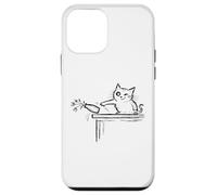 Custodia per iPhone 12 mini Divertente gatto girasole vaso Meme Doodle disegnato a mano