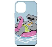 Custodia per iPhone 12 mini Divertente Koala Pool Float Flamingo Summer Party
