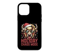Custodia per iPhone 12 mini Divertente Natale Toro Vacanze Caos Modalità Umorismo