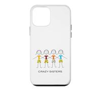 Custodia per iPhone 12 mini Divertente pazzo sorelle design, quattro sorelle 4 sorelle