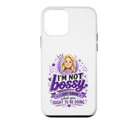 Custodia per iPhone 12 mini Divertente prepotente bionda cartone animato donna viola regina dicendo