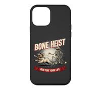 Custodia per iPhone 12 mini Divertente scheletro di rapina all'osso Frenchie che insegue Bulldog Halloween