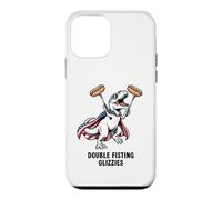 Custodia per iPhone 12 mini Divertente T-Rex Double Fisting Glizzies Patriottico T-Rex Hot Dog