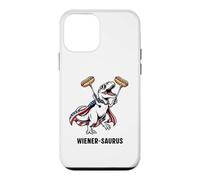 Custodia per iPhone 12 mini Divertente T-Rex Wiener-Saurus inarrestabile T-Rex ama hot dog