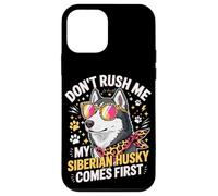 Custodia per iPhone 12 mini Don't Rush Me My Siberian Husky Comes First