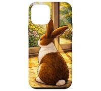 Custodia per iPhone 12 mini Dutchie Bunny seduto dentro mentre guarda fuori