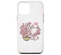 Custodia per iPhone 12 mini Easter Bunny Pink Sakura Flower Cute Japanese Cherry Blossom