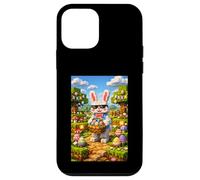 Custodia per iPhone 12 mini Easter Gamer Bunny Pixel Rabbit Gaming Ragazzi Bambini Giovani Uomini