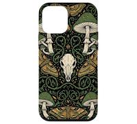 Custodia per iPhone 12 mini Estetica Goblincore | Falena e teschio di funghi - Cottagecore