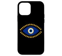 Custodia per iPhone 12 mini Evil Eye in blu dorato Nazar Protezione come Radiant Boho