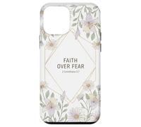 Custodia per iPhone 12 mini Faith Over Fear 2 Corinthians 5:7 Cristiano Floreale Bibbia