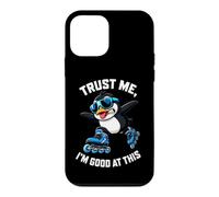 Custodia per iPhone 12 mini Fantastico pinguino di pattinaggio in linea, credo di essere bravo in questo