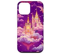 Custodia per iPhone 12 mini Fantasy Castle Dragons, cielo galleggiante, design magico