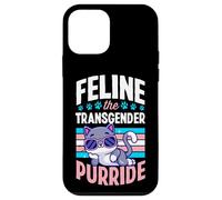 Custodia per iPhone 12 mini Feline The Transgender Purride - Bandiera Transgender Cat Pride