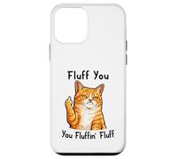 Custodia per iPhone 12 mini Fluff You Silly Orange Cat Middle Finger Cat Meme Adult Joke