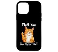 Custodia per iPhone 12 mini Fluff You Silly Orange Cat Middle Finger Cat Meme Adult Joke