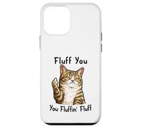 Custodia per iPhone 12 mini Fluff You Silly Tabby Cat Middle Finger Cat Meme Adult Joke