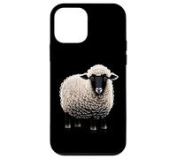 Custodia per iPhone 12 mini Fluffy White Sheep Cartoon Semplice Divertente Fattoria Animali Nero