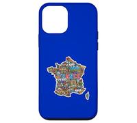 Custodia per iPhone 12 mini Francia Mappa Punto di riferimento Doodle Arte Torre Eiffel Viaggio