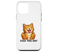 Custodia per iPhone 12 mini Fuck This Shit Silly Funny Cat Middle Finger Cat Meme Adult
