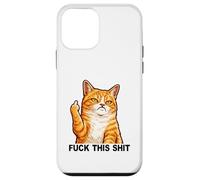 Custodia per iPhone 12 mini Fuck This Shit Silly Orange Cat Middle Finger Cat Meme Adult