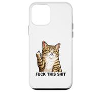 Custodia per iPhone 12 mini Fuck This Shit Silly Tabby Cat Middle Finger Cat Meme Adult