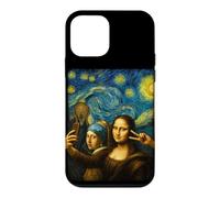 Custodia per iPhone 12 mini Funny Art Selfie Mona Lisa Girl Orecchini di perle Urlo