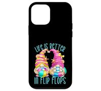 Custodia per iPhone 12 mini Funny Beach Gnomes For Women Life Is Better In Flip Flops