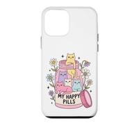 Custodia per iPhone 12 mini Funny Cat Lover Happy Pills Humor for Cat People