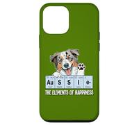 Custodia per iPhone 12 mini Funny Elements of Happiness Blue Merle Aussie Lover