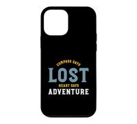 Custodia per iPhone 12 mini Funny Hiking Compass dice che il cuore perduto dice avventura