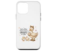 Custodia per iPhone 12 mini Funny Mom Just a Mom Trying to Keep Her Ducks Humor