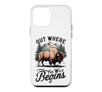 Custodia per iPhone 12 mini Fuori dove il selvaggio inizia Bison Mountain Design