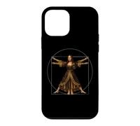 Custodia per iPhone 12 mini Fusione di Leonardo da Vinci: Gioconda e l'uomo vitruviano